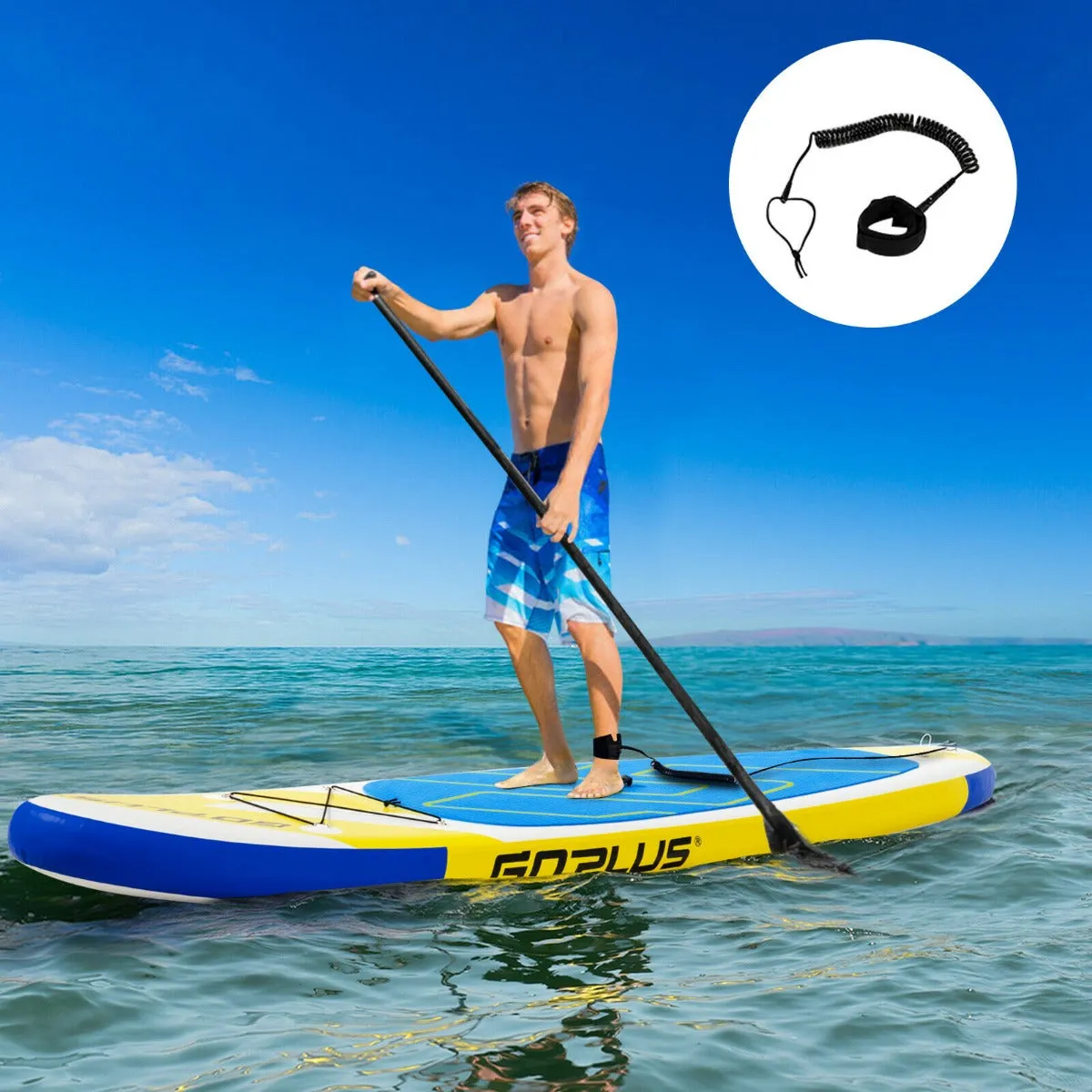 10FT Inflatable Stand Up Paddle Board with Adjustable Paddle