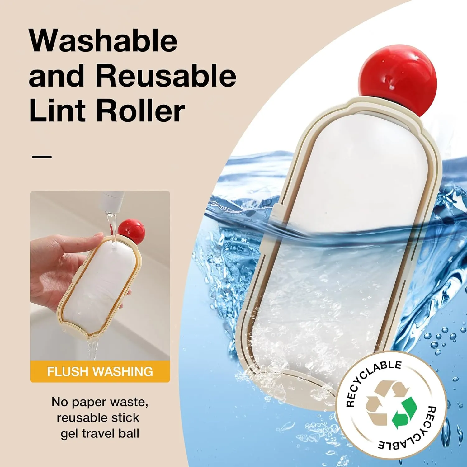 2 in 1 Washable Reusable Lint Roller Scraper, Portable Gel Lint Ball for Clothes, Portable Pet Hair Remover for Furniture,Dog Cat Hair,Travel,Household Eptchn Reusable Sticky Roller Ver (2PC)