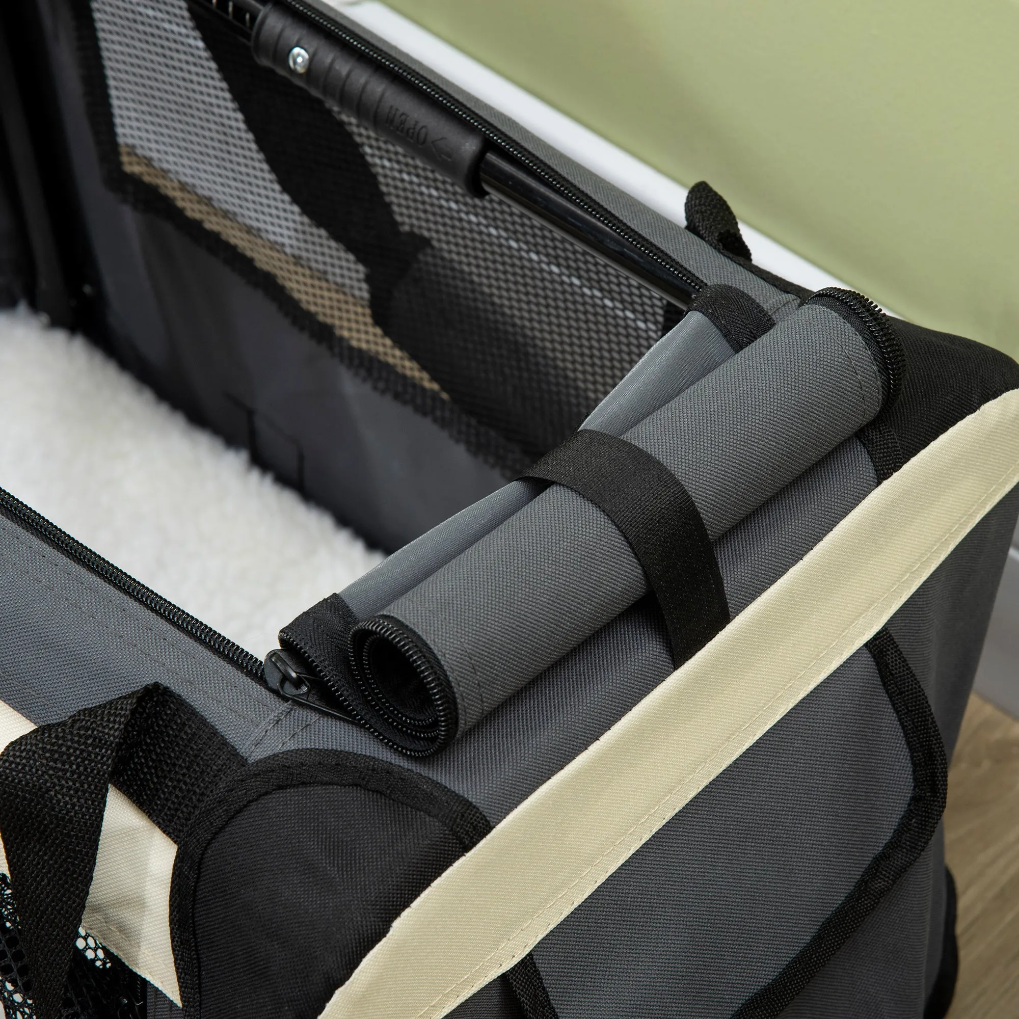 51cm Foldable Pet Carrier, with Cushion, for Mini Dogs and Cats - Grey