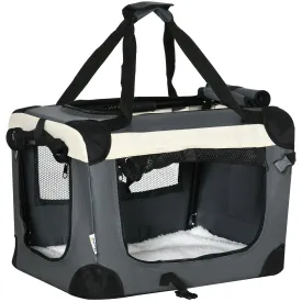 51cm Foldable Pet Carrier, with Cushion, for Mini Dogs and Cats - Grey