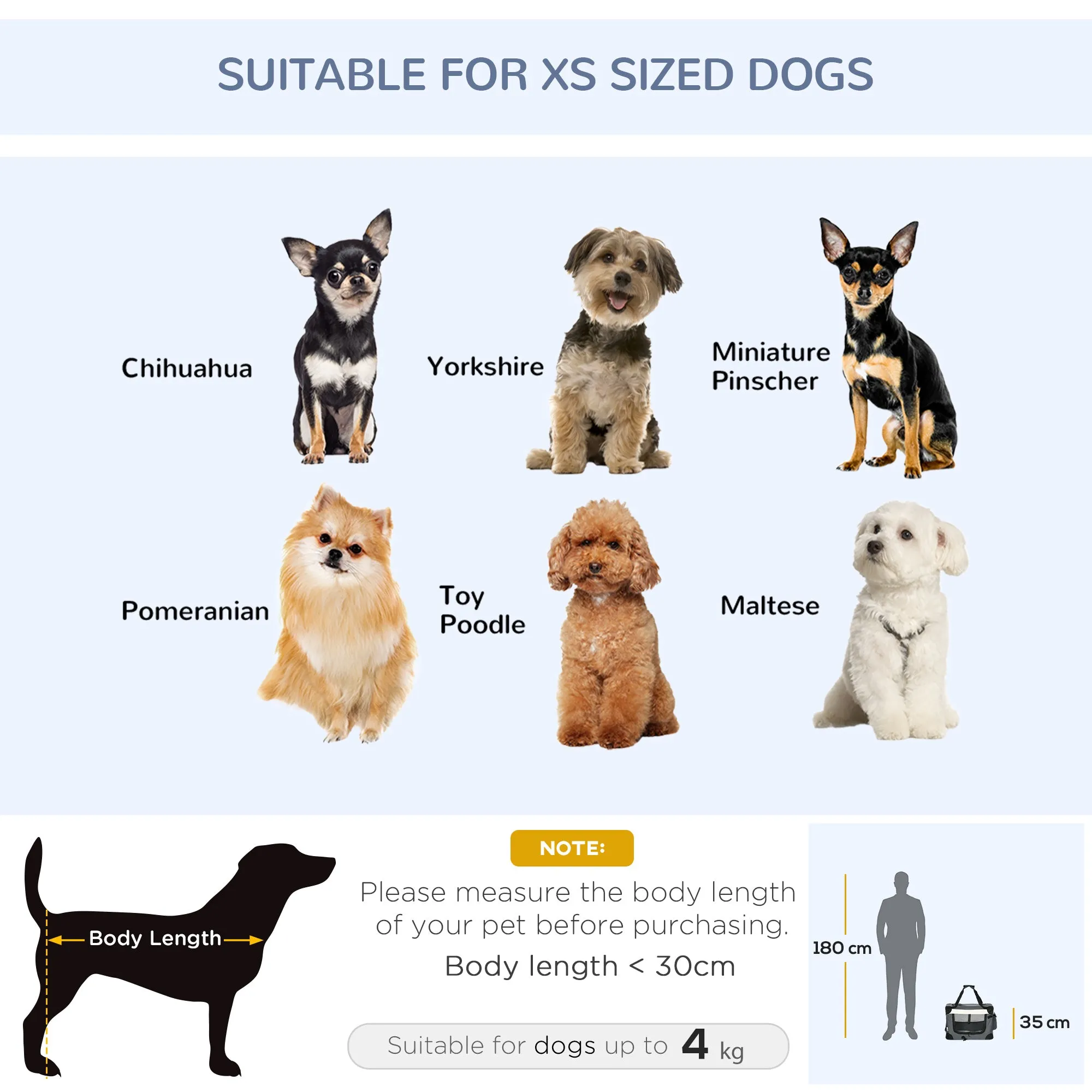51cm Foldable Pet Carrier, with Cushion, for Mini Dogs and Cats - Grey