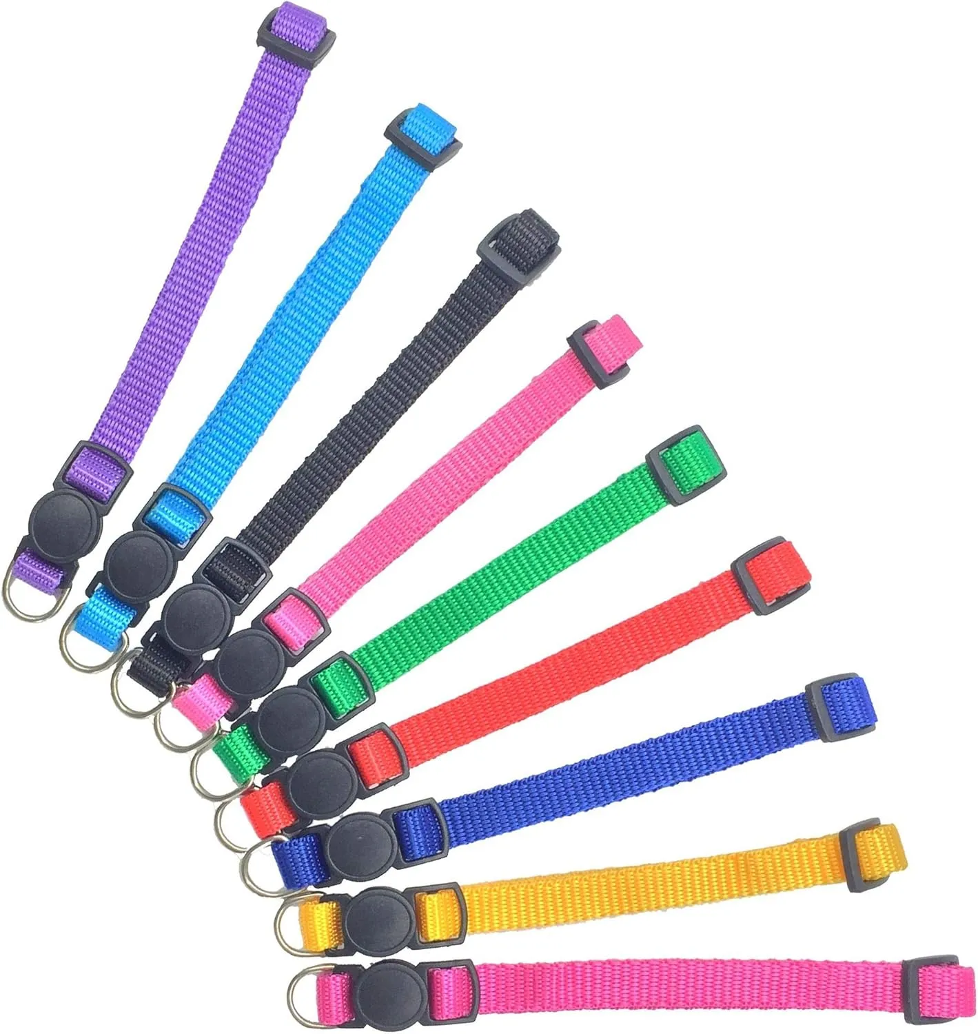 9 Pcs Breakaway Cat Collar Nylon Puppy ID Collars and Adjustable for Pet Dog Whelp