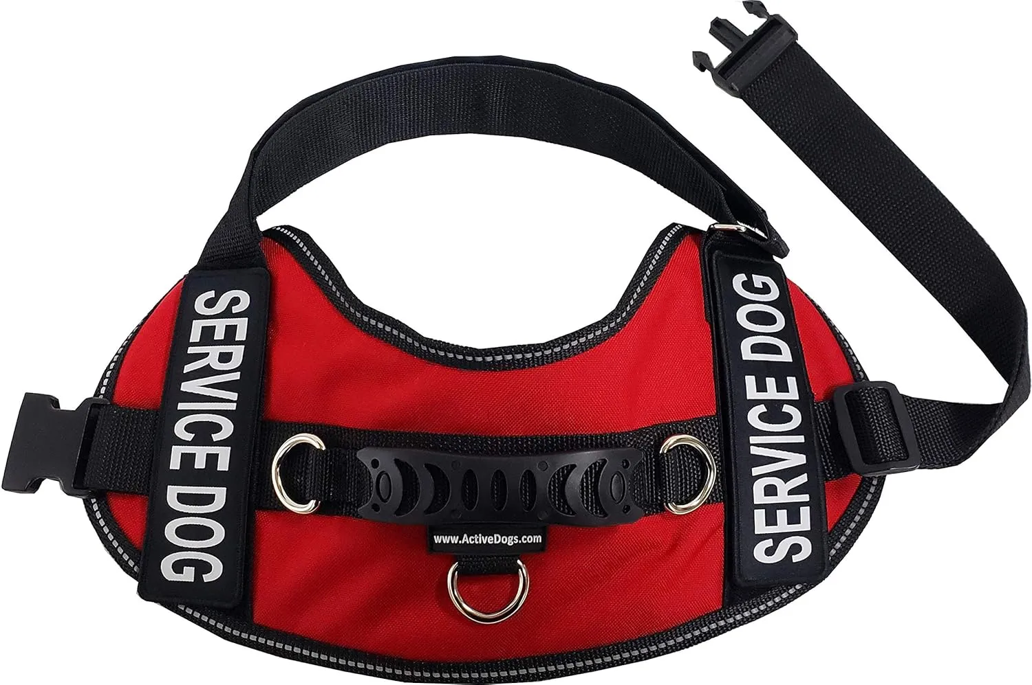 ActiveDogs Service Dog Vest Air-Tech Mesh Harness, Large Girth 25"-35" w/Handle, ADA Cards   Reflective Service Dog Patches - Red
