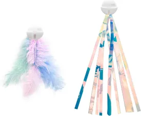 Andiker Cat Teaser Stick, Retractable Cat Wand with Replacement Head, Cat Feather Toy, Cat Interactive Toy for Indoor Cats for Relief Boredom and Exercise (Tassels Feather)