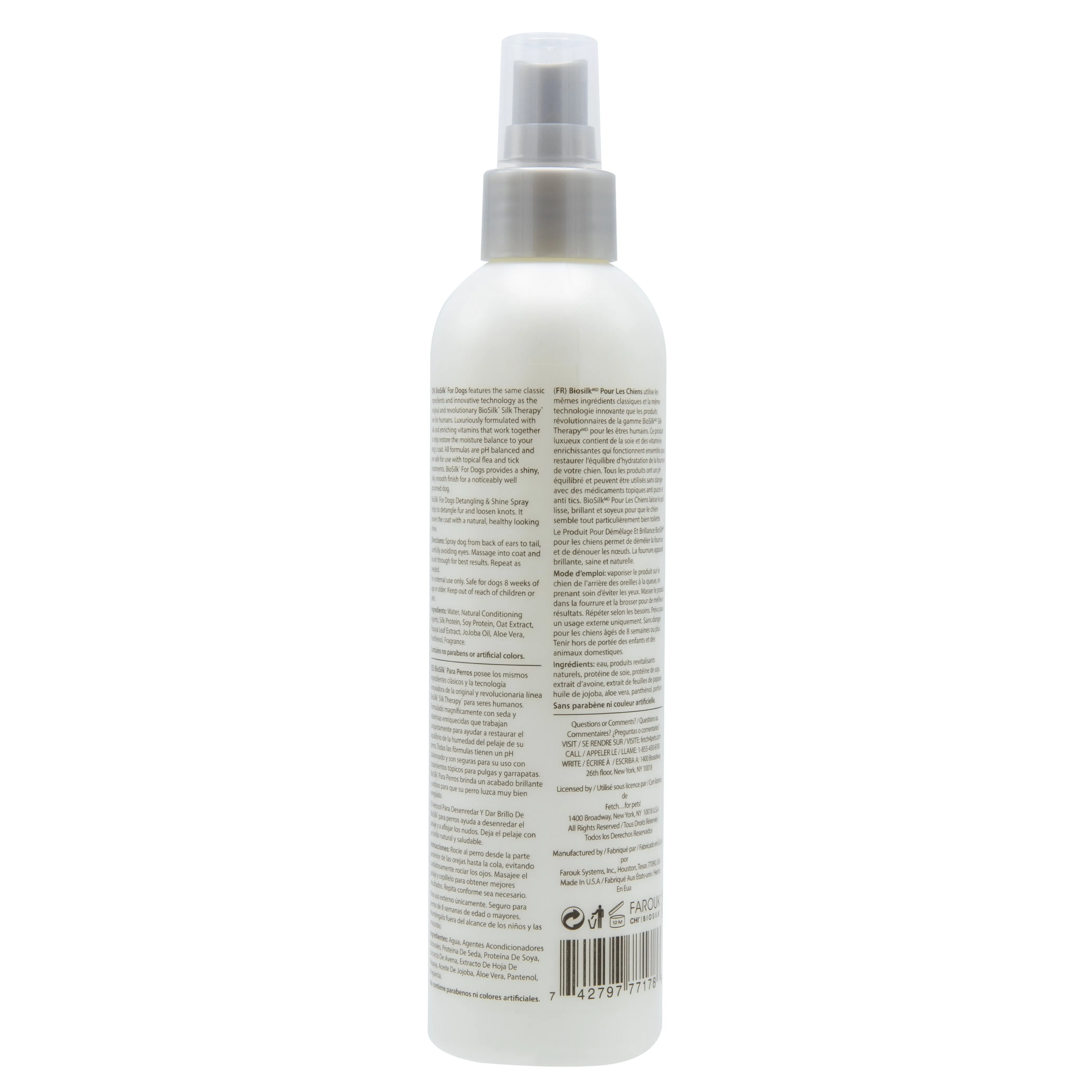 BioSilk for Dogs Detangling and Shine Spray for Dogs, 8 oz