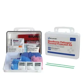 Bloodborne Pathogen (BBP) Spill Clean Up Kit & Personal Protection With CPR Pack, Plastic Case - W-216-O