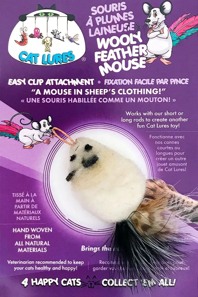 CAT LURES Wooly Feather Mouse 4x1.5x1