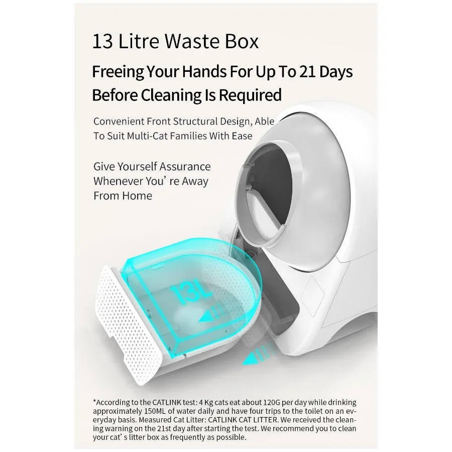 Catlink Scooper Self Clean Smart Cat Litter Box Standard Pro Version White