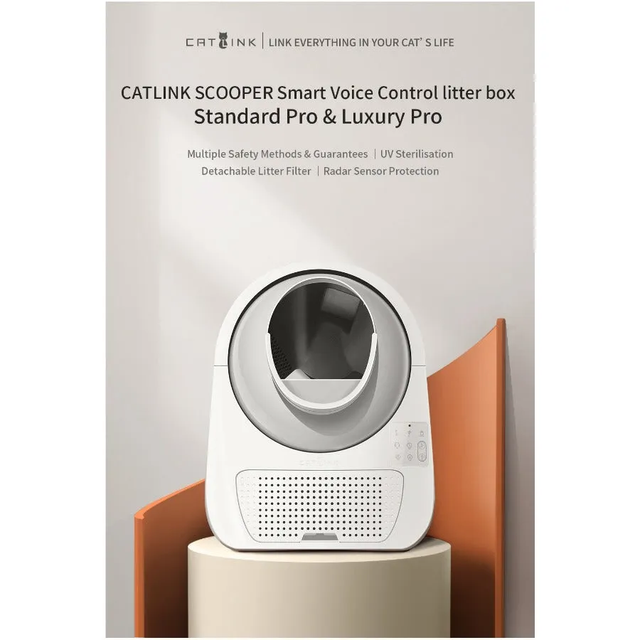 Catlink Scooper Self Clean Smart Cat Litter Box Standard Pro Version White