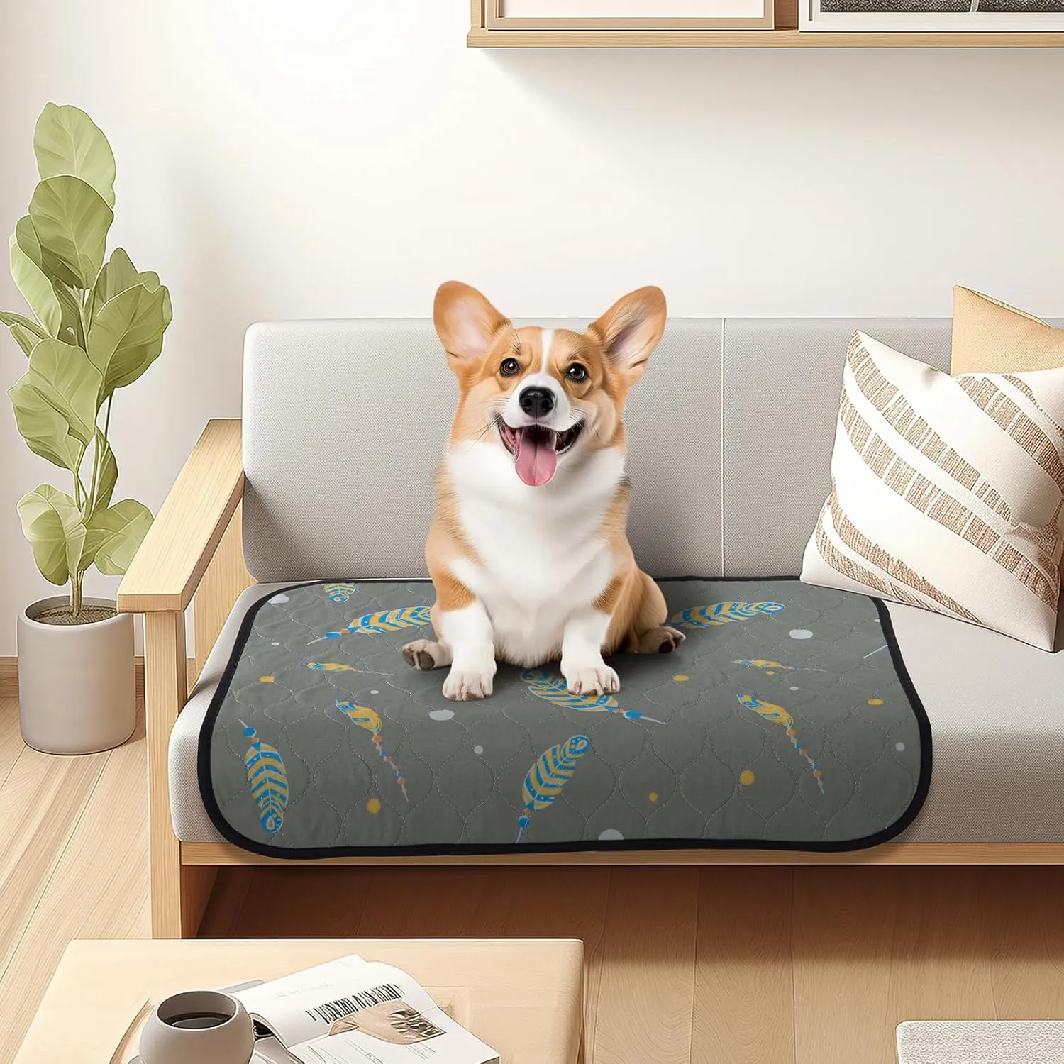 Dog Pee Pads Washable: 2 Pack Reusable Puppy Pads, Reusable Pee Pads Waterproof & Leakproof Puppy Pad, Non-Slip Whelping Pee Pads & Puppy Potty Training Pad for Floor, Playpen,Crate, Couch, 31x36 Inch