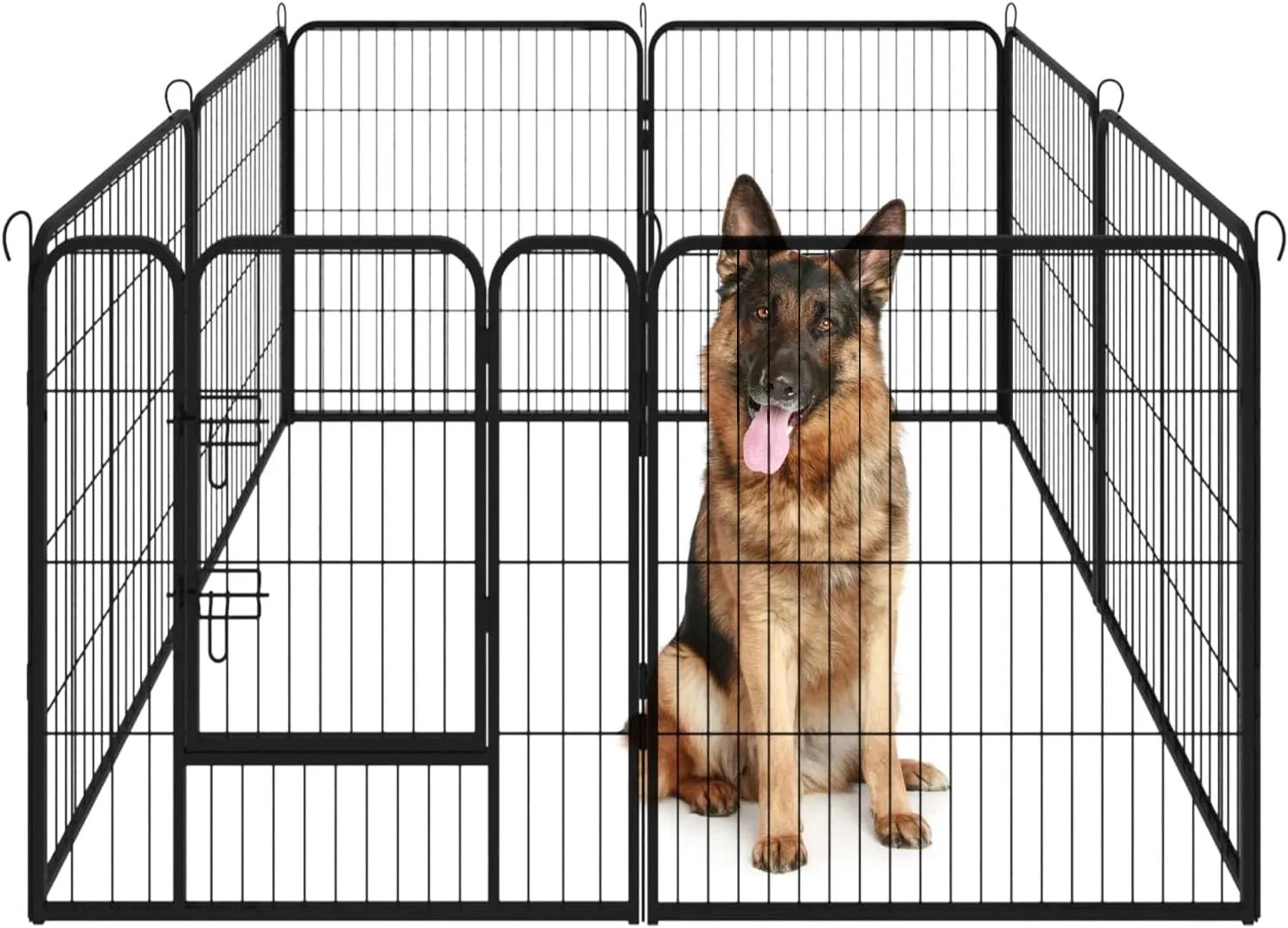 Dog Playpen, Pet Gate Puppy Playpen Large Dog Kennel Dog Fence 40 Inch Fence Exercise Pen Gate Foldable 8 Panels with Door Options Ideal for Pet Animals Outdoor Indoor (40 Inch)
