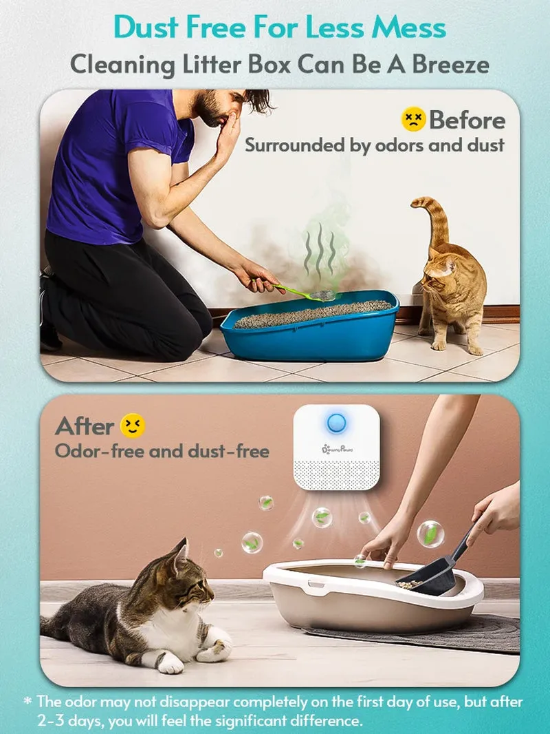 Downypaws 4000mAh Smart Cat Odor Purifier – Deodorizer for Litter Box & Pet Toilets