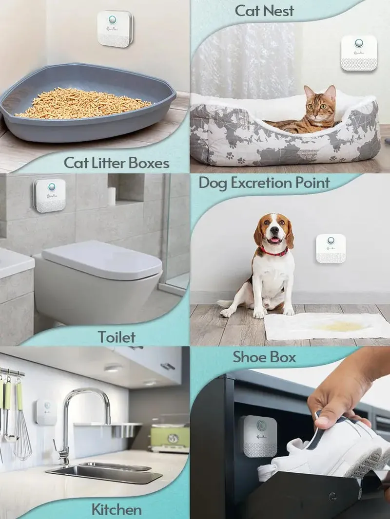 Downypaws 4000mAh Smart Cat Odor Purifier – Deodorizer for Litter Box & Pet Toilets