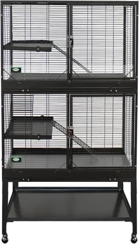 Durable All-Metal Mansion Cage for Chinchillas, Rats, Ferrets, Degus, Prairie Dogs (4-Level)