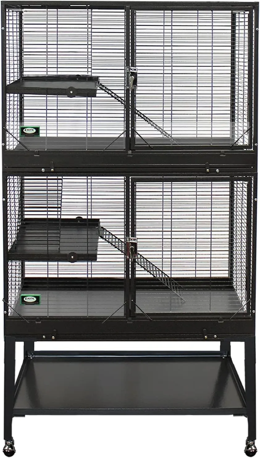 Durable All-Metal Mansion Cage for Chinchillas, Rats, Ferrets, Degus, Prairie Dogs (4-Level)