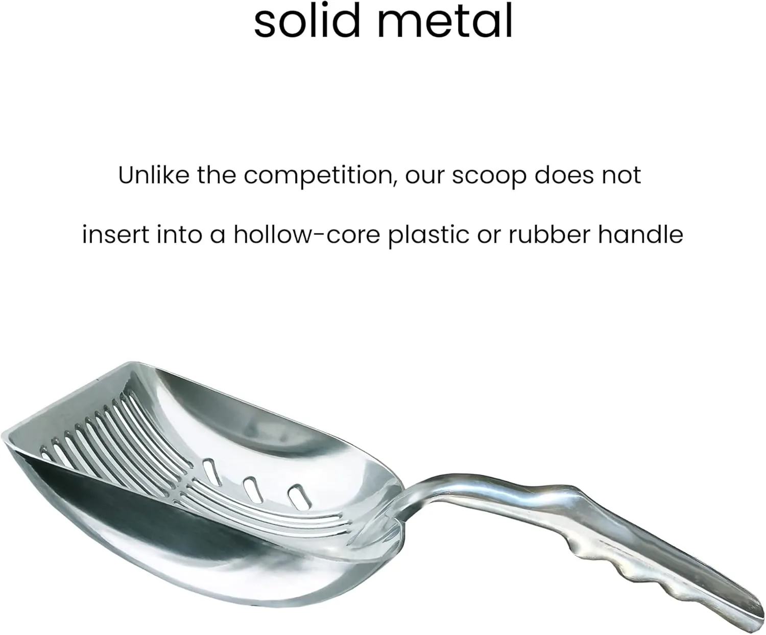 DuraScoop Premium Multicat Cat Litter Scoop | Solid Metal | Litter Box Tray Pan Sifter