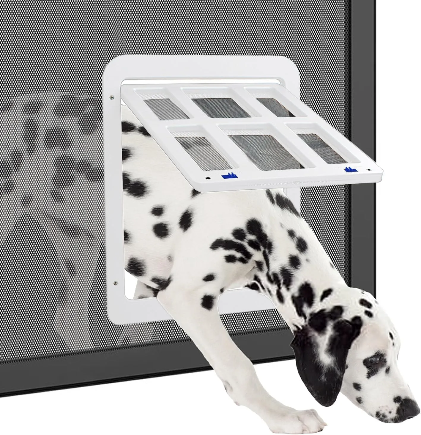 Enjoying Dog Door for Screen Porch, Passage Opening 11.2" x 14.4", Doggie Door for Sliding Screen Door, Magnetic Lockable Pet Gate Screen Window, White