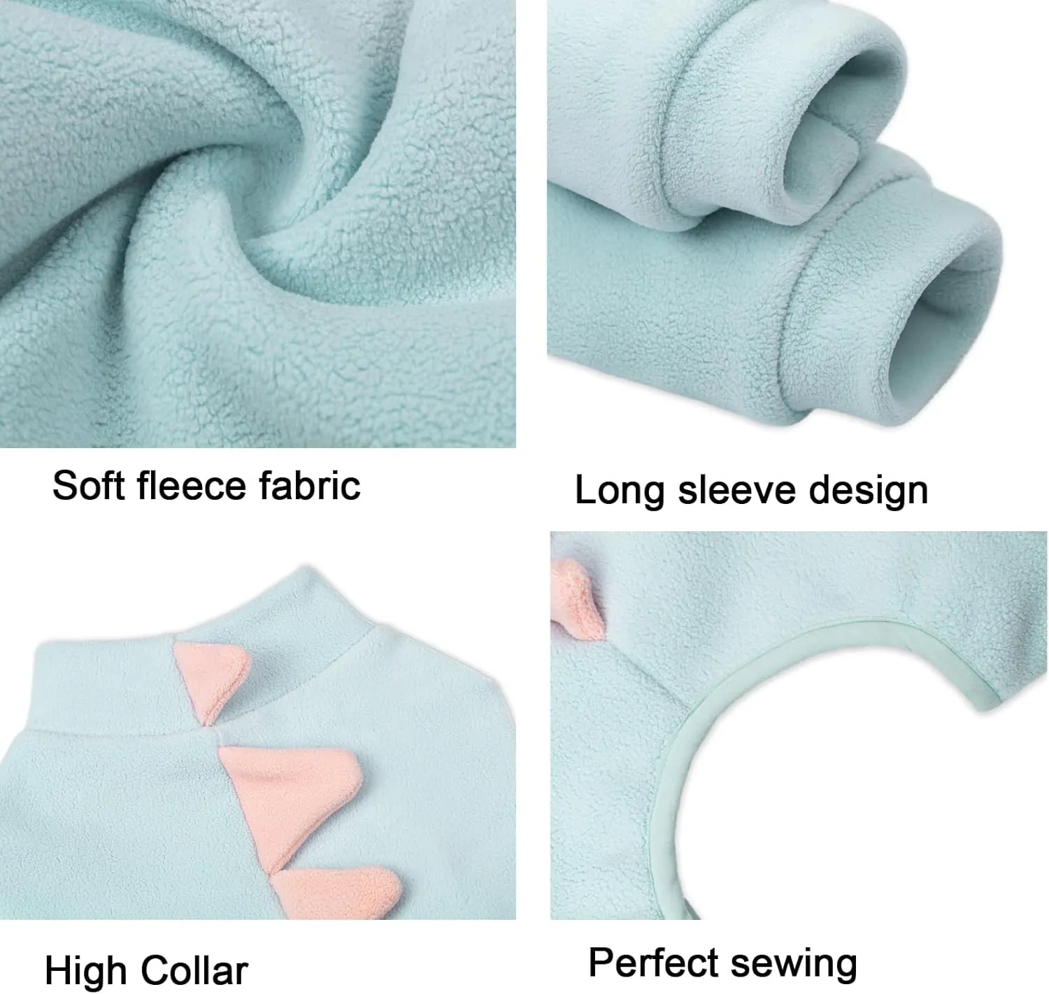 Fleece Dinosaur Dog Pajamas Adorable Puppy Hoodie Cosplay Animal Costume for Small Medium Dog French Bulldog Christmas and Winter Coat