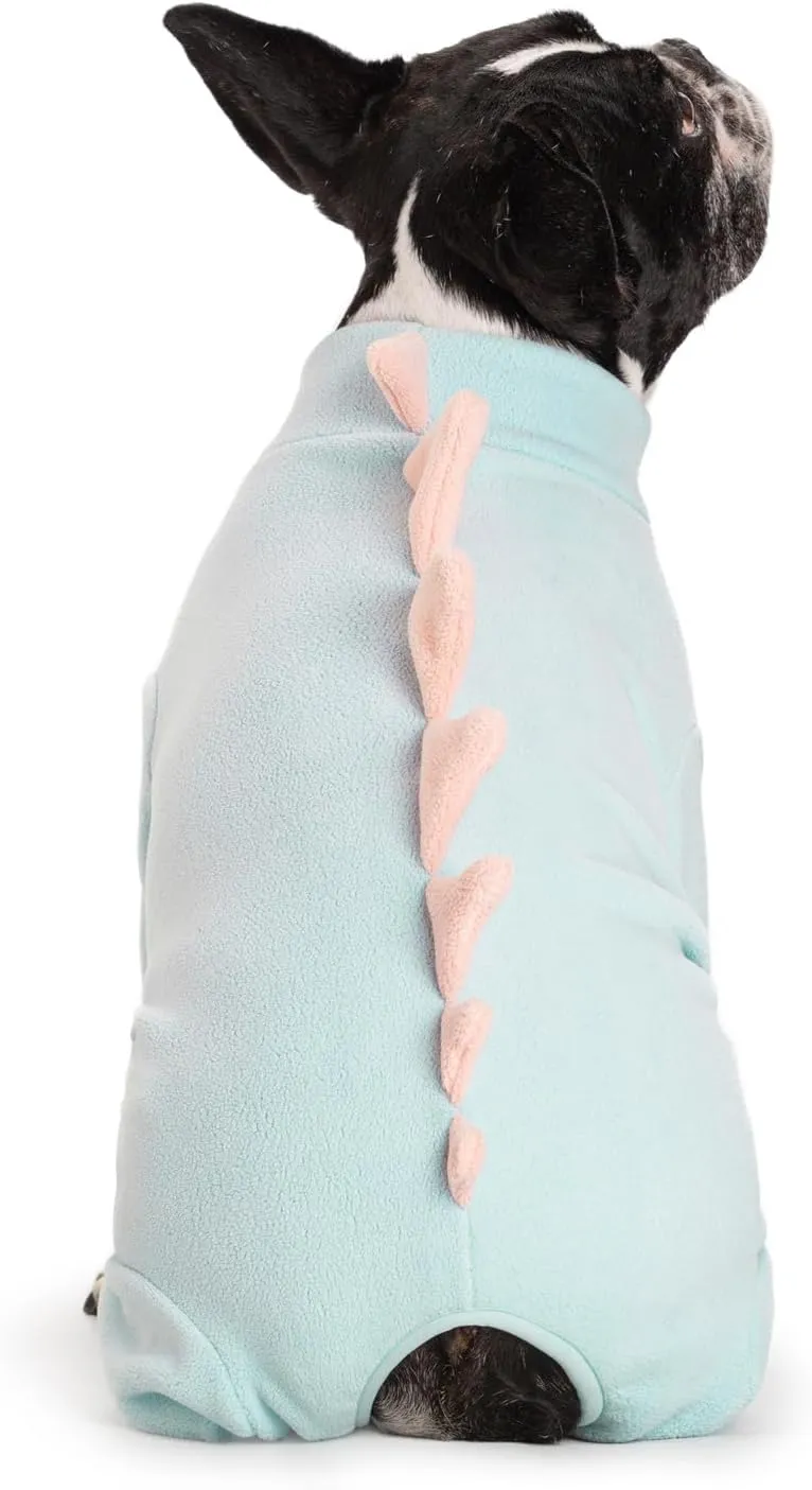 Fleece Dinosaur Dog Pajamas Adorable Puppy Hoodie Cosplay Animal Costume for Small Medium Dog French Bulldog Christmas and Winter Coat