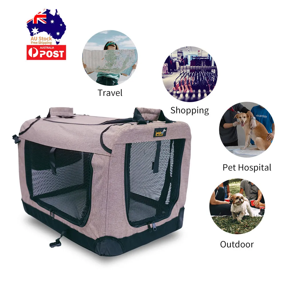 Foldable Pet Carrier Bag Soft Dog Crate Bed Cage Kennel Tent Indoor Outdoor Car