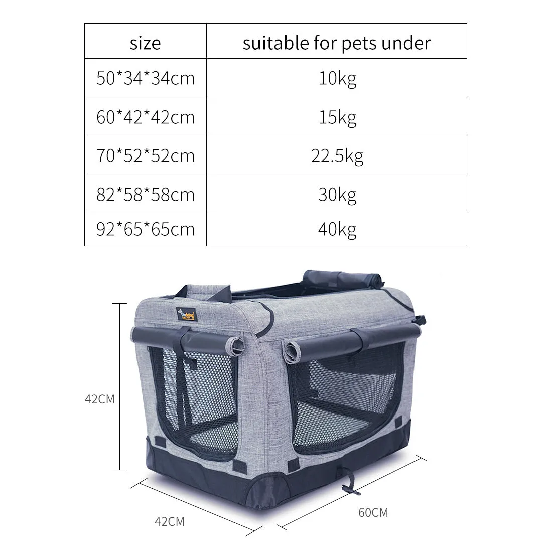 Foldable Pet Carrier Bag Soft Dog Crate Bed Cage Kennel Tent Indoor Outdoor Car