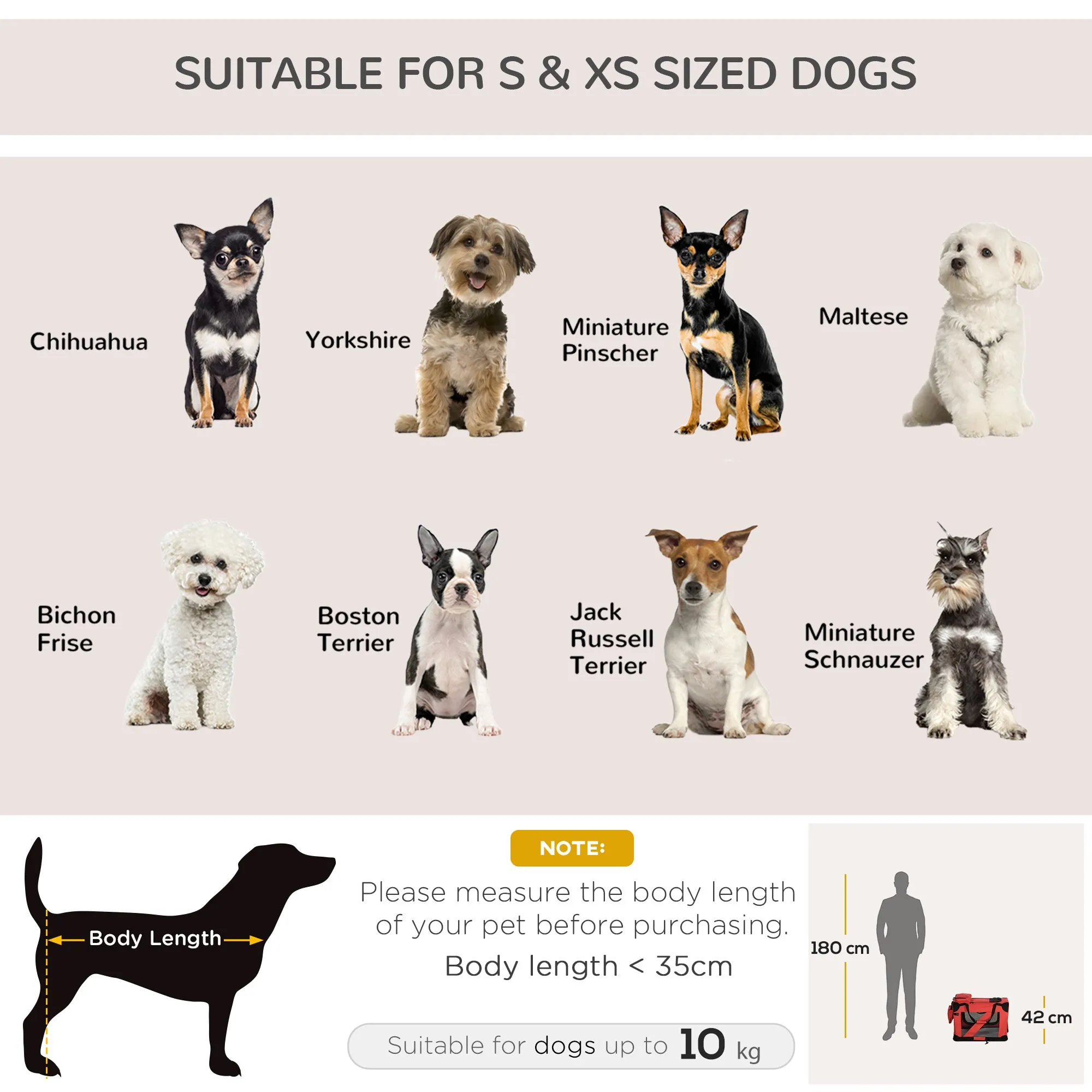 Foldable Pet Carrier for Small and Miniature Dogs, Portable Cat Carrier Soft Side Pet Travel Crate with Removable Mat, Storage Bags, Breathable Mesh Window 60 x 42 x 42cm - Red