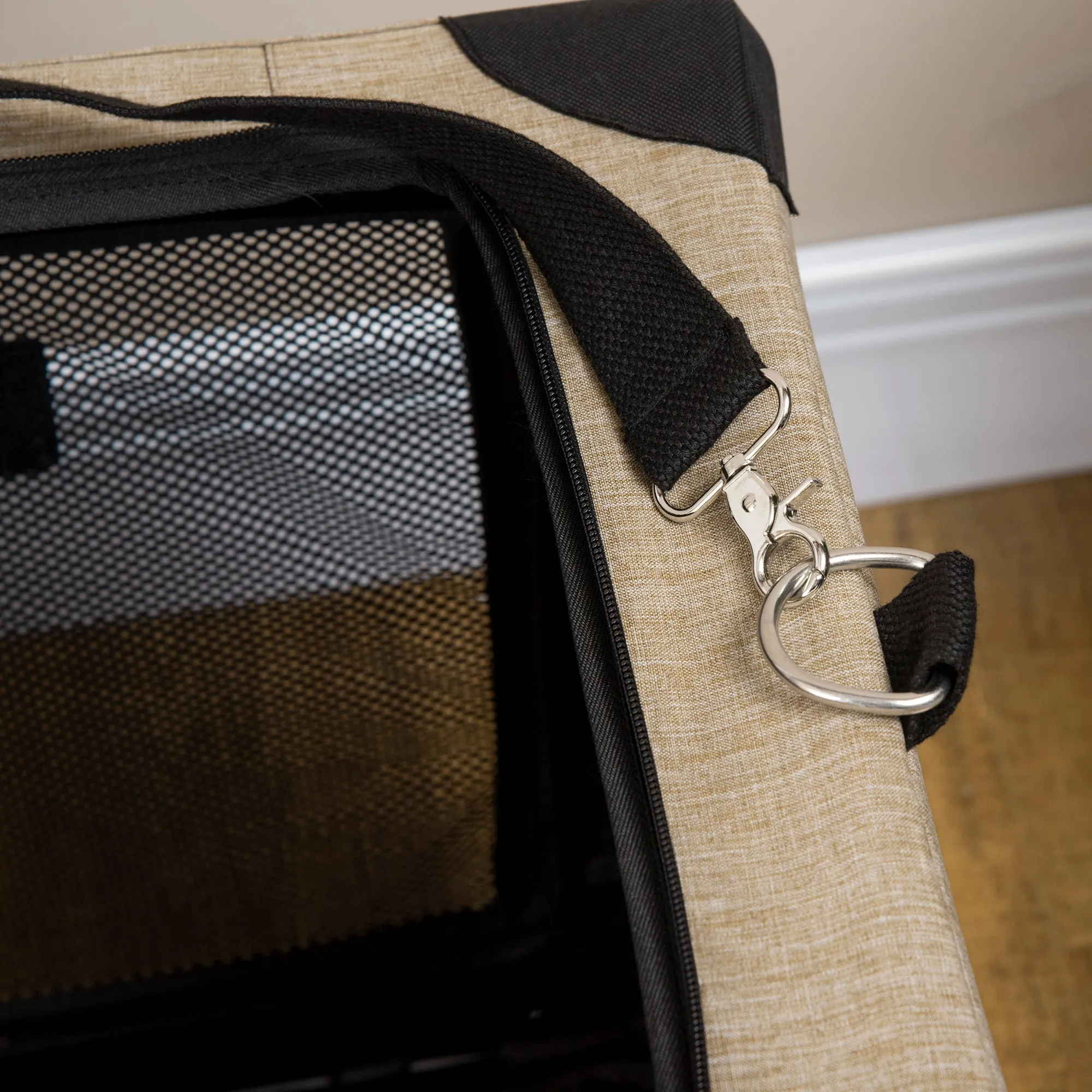 Foldable Pet Carrier, with Cushion, for Small Dogs and Cats