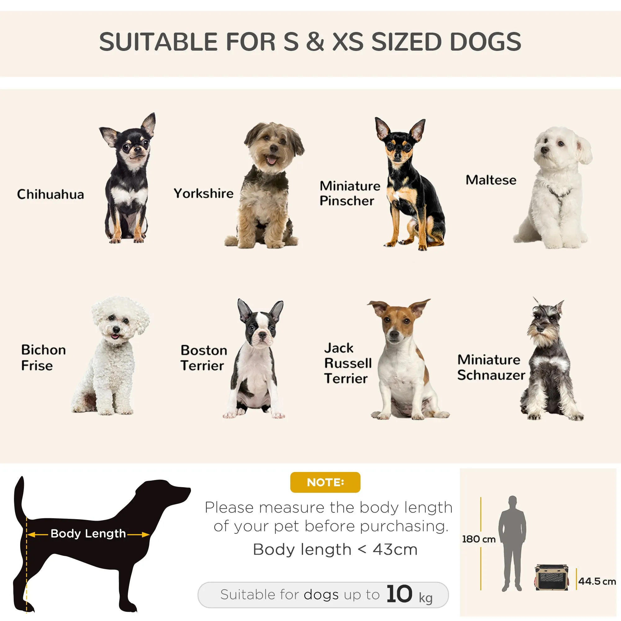 Foldable Pet Carrier, with Cushion, for Small Dogs and Cats