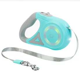 Fresh Fab Finds 16FT Retractable Dog Leash Extendable Pet Leash Dog Walking Leash with Flashlight RGB Light 2 Rolls of Waste Bags Dispenser Fit for 66-110lbs