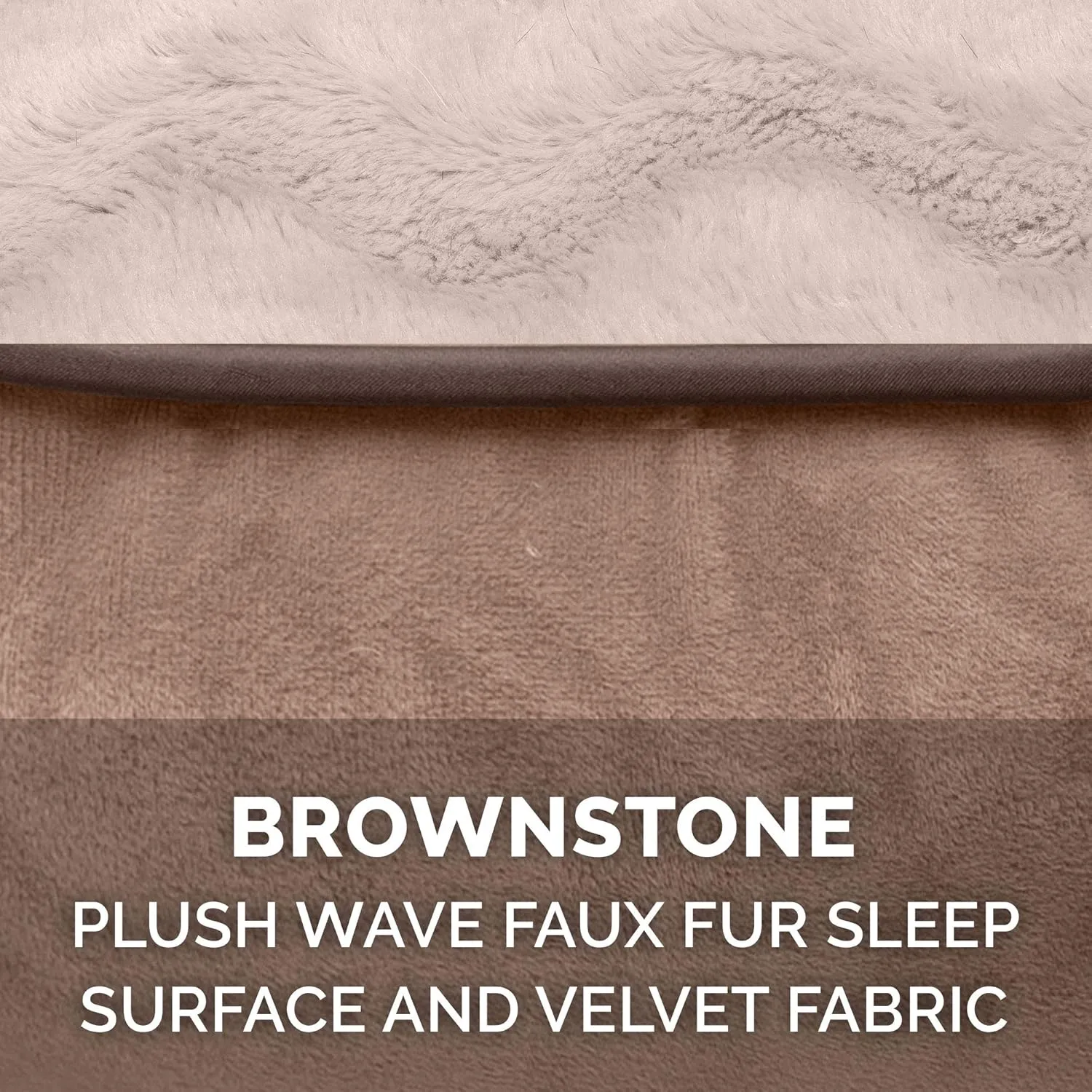 Furhaven Cooling Gel Dog Bed for Large/Medium Dogs w/ Removable Bolsters & Washable Cover, For Dogs Up to 55 lbs - Plush & Velvet Waves Perfect Comfort Sofa - Brownstone, Large