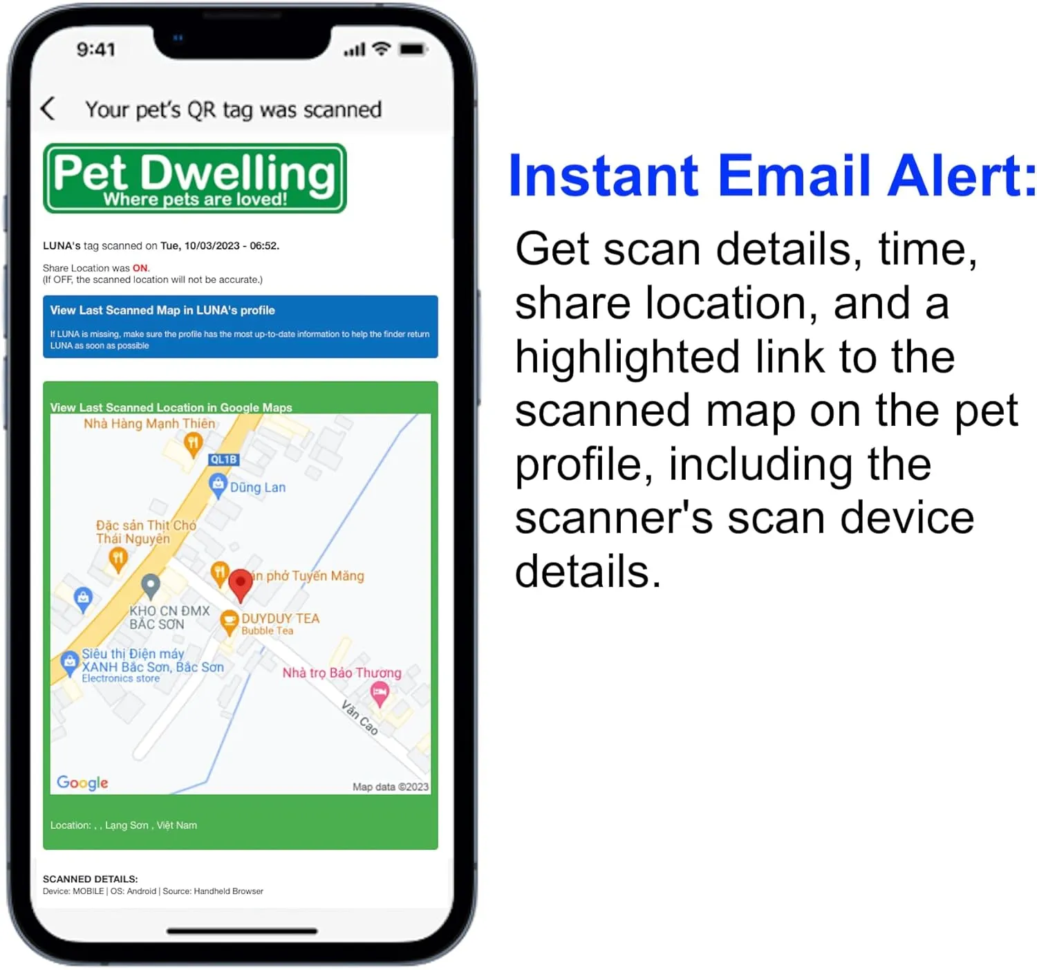 Gem Series QR Code Pet ID Tag for Dogs & Cats  Instant Pet Profile Access, Scan Email Alerts & Location Notifications  Perfect for Small to Medium Pets