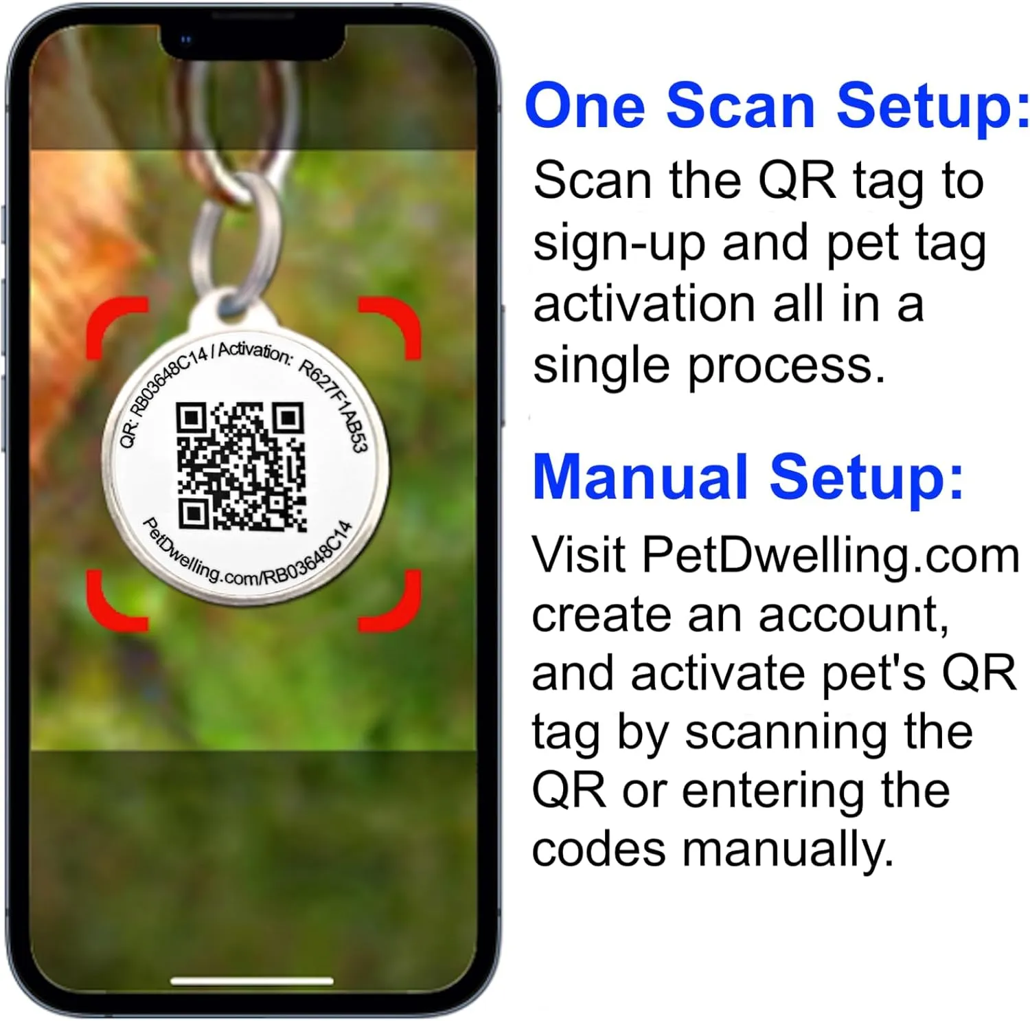 Gem Series QR Code Pet ID Tag for Dogs & Cats  Instant Pet Profile Access, Scan Email Alerts & Location Notifications  Perfect for Small to Medium Pets