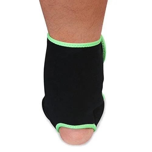 Inerzen Foot and Ankle Support Hot and Cold Gel Therapy Wrap - Includes 2 Hot or Cold Gel Packs for Pain Relief - Microwavable, Freezable, Reusable (One Size Fits All)