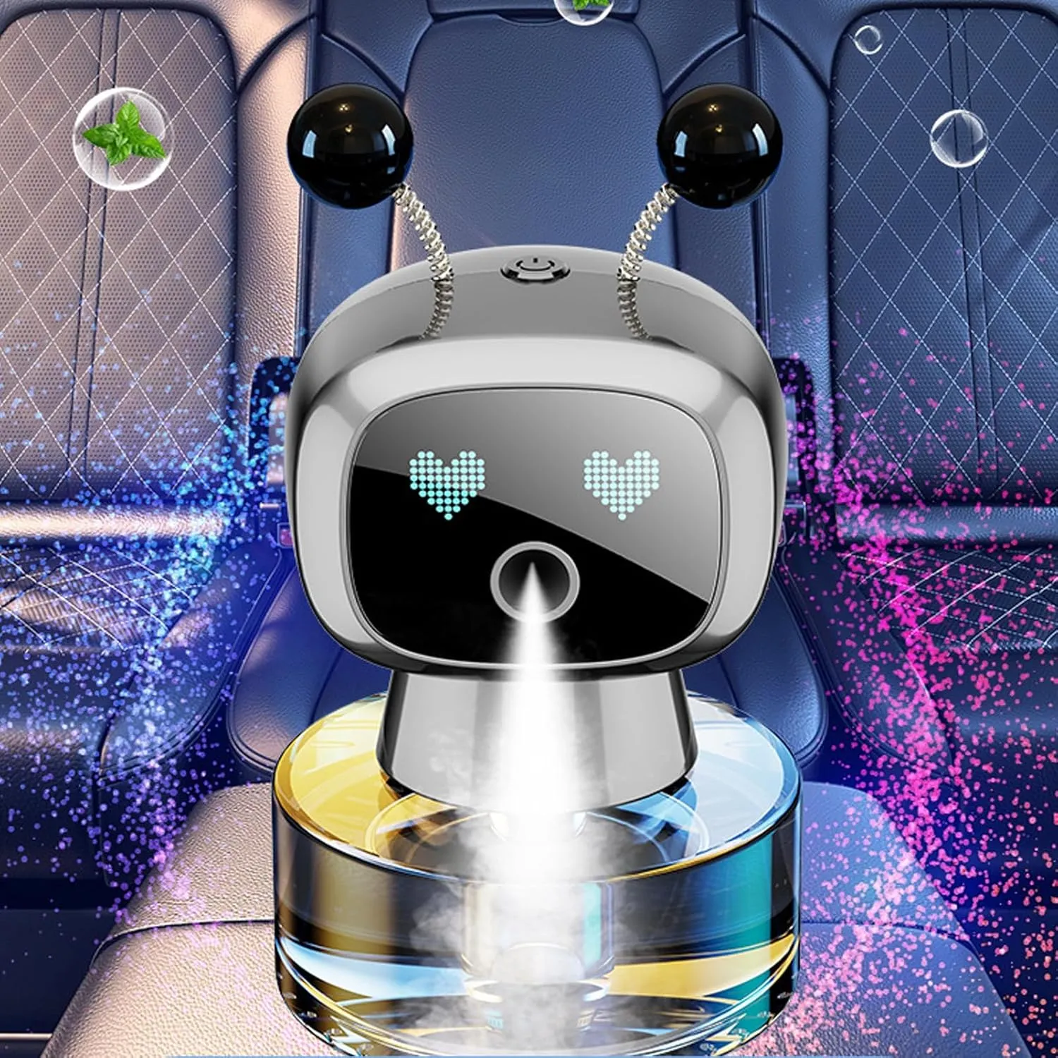 Intelligent Automotive Freshener Diffuser With Automatic Scent Release 30 Day Battery Life For Daily Commute Or Travel