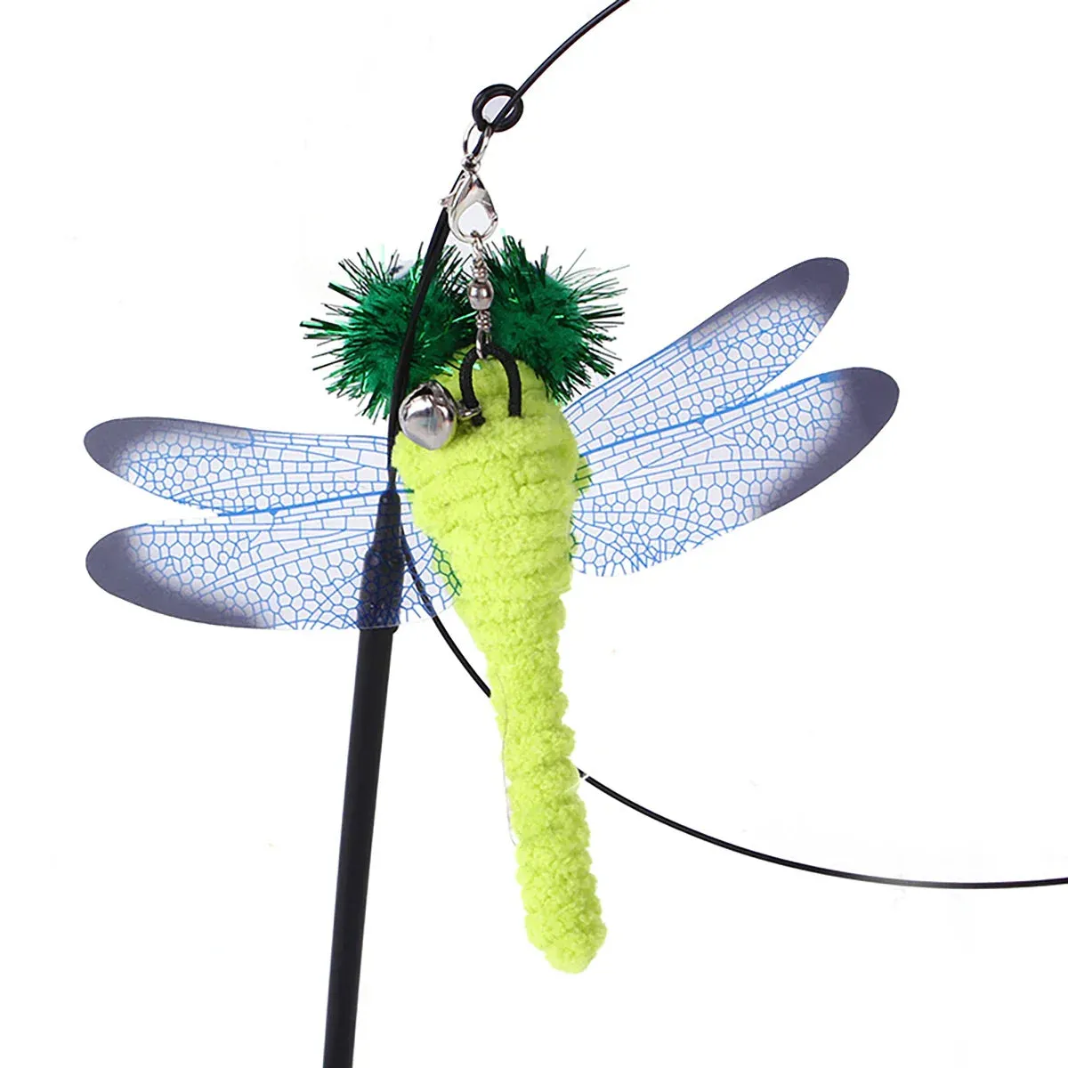 Interactive Cat Toy - Feather Teaser Wand with Bell and Sucker Base
