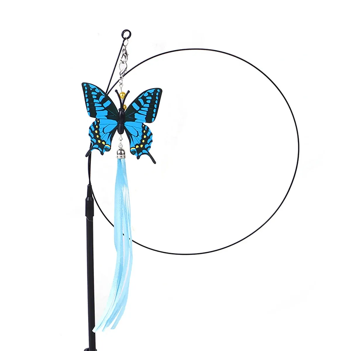Interactive Cat Toy - Feather Teaser Wand with Bell and Sucker Base