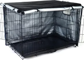 kefit Dog Crate Cover 36 inch, Kennel Cover for Dog Cage, Black