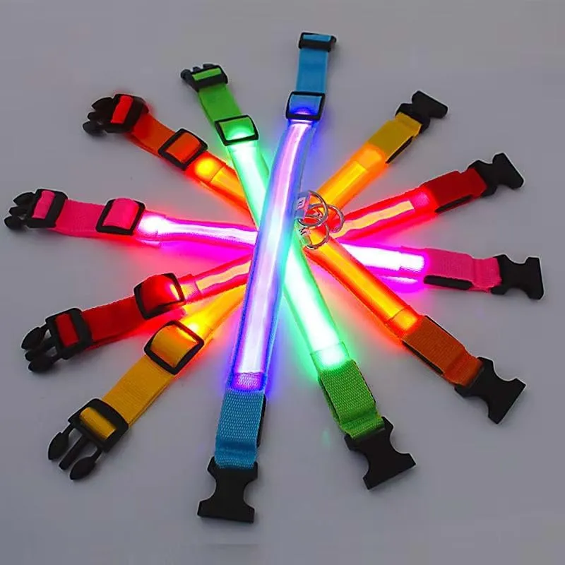 LED Rechargeable Adjustable Luminous Dog Collar for Small, Large, XX-Large Dogs for Better Visibility and Safety of Your Dogs in Dark. Available in 3 Sizes and 5 (Pink, XX-Large)