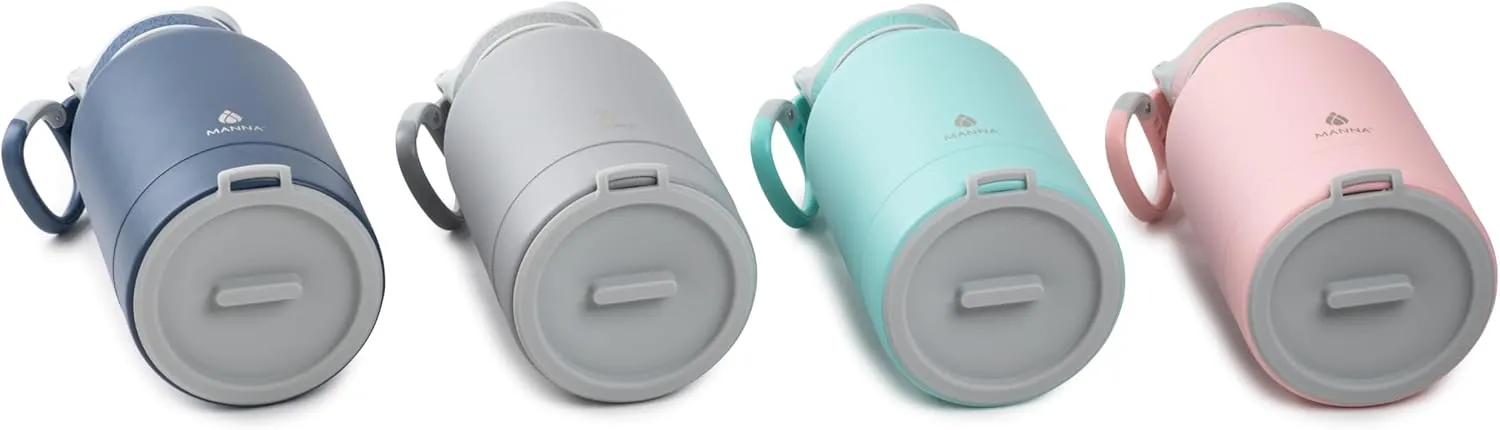 Manna Rover Double-Wall Insulated Stainless Steel Bottle with Durable Silicone Nesting Pet Bowl - 46 Oz - Mint Powder Coat