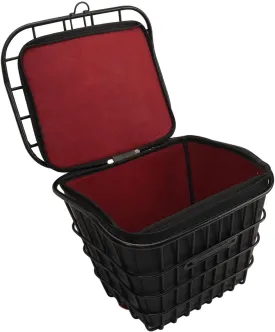 Metal Front Basket, Folding Electric Basket with Inner Bag, Universal Hanging Basket for Groceries, Pet Carrier, Sports, and Commuting