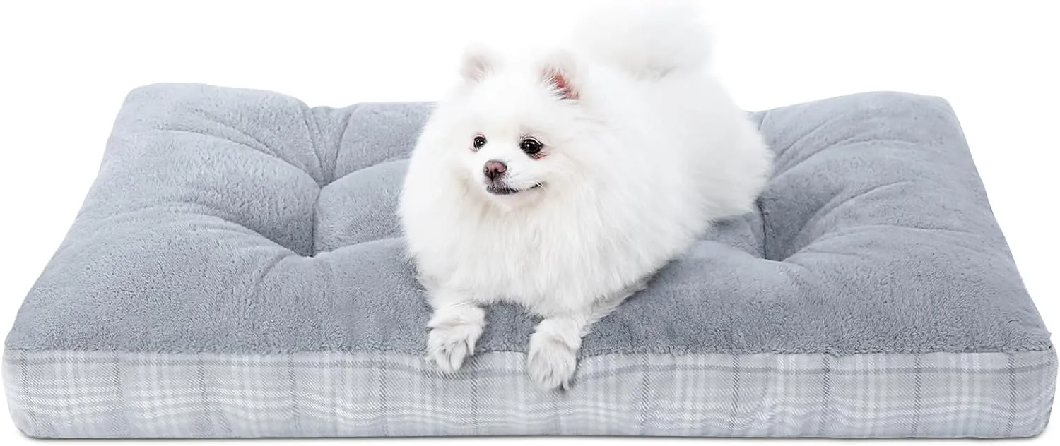 MIHIKK Washable M Dog Bed for Medium Dogs with Anti-Slip Bottom & Durable Zipper, Premium Foam Pet Pad for Crate for Large Medium Small Sized Puppies, 29" x 21" Gray