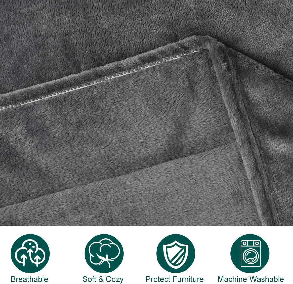 Onarway Dog Blanket Washable for Bed: 2 Packs Dog Blankets 40x47 - Fluffy Soft Large Throw for Cat Puppy Kitten Dogs - Fleece Pet Blankets for Crate Couch Car and Indoor - Grey