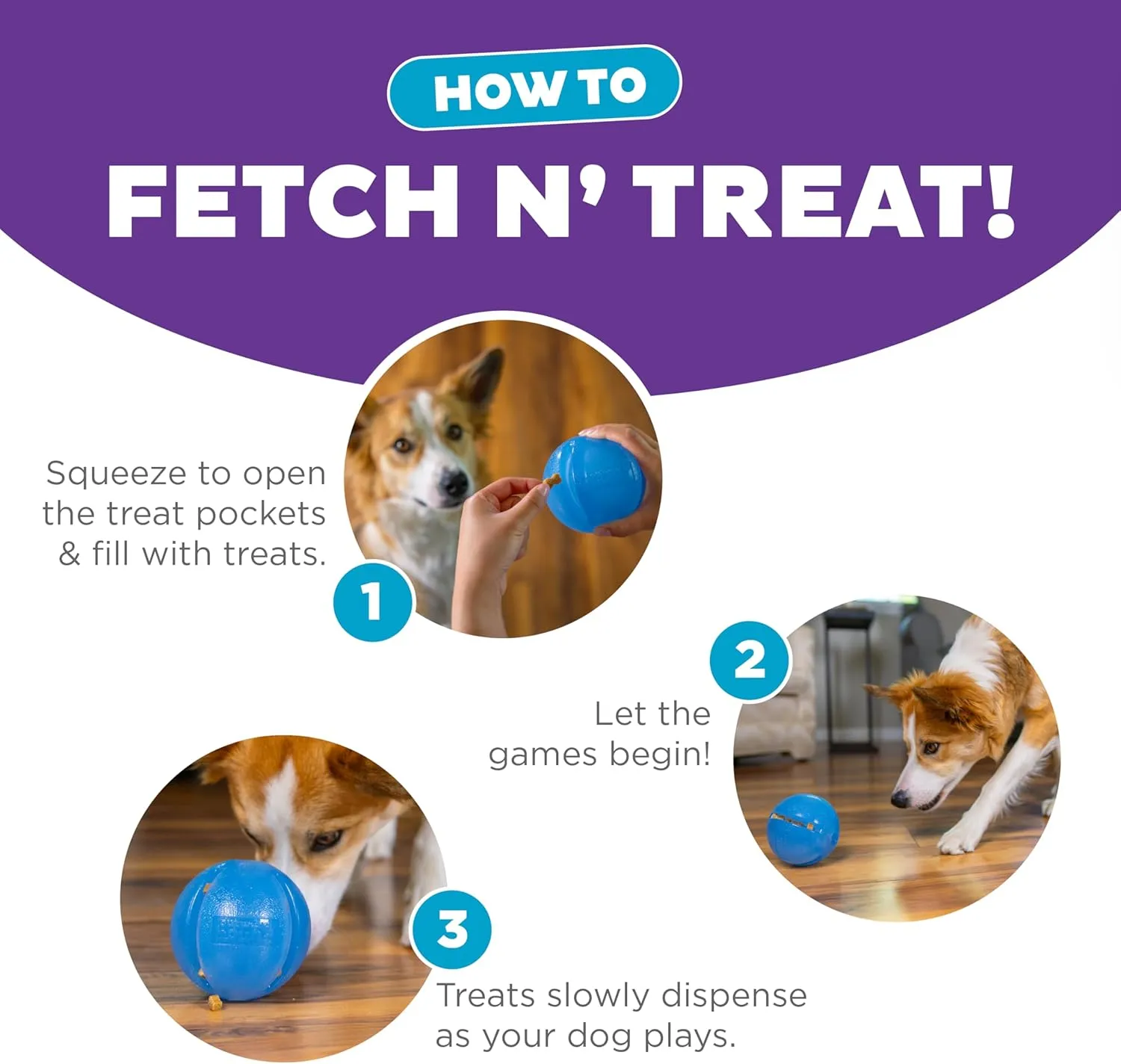 Outward Hound by Planet Dog Guru Treat-Dispensing Puzzle Ball Dog Toy, Blue
