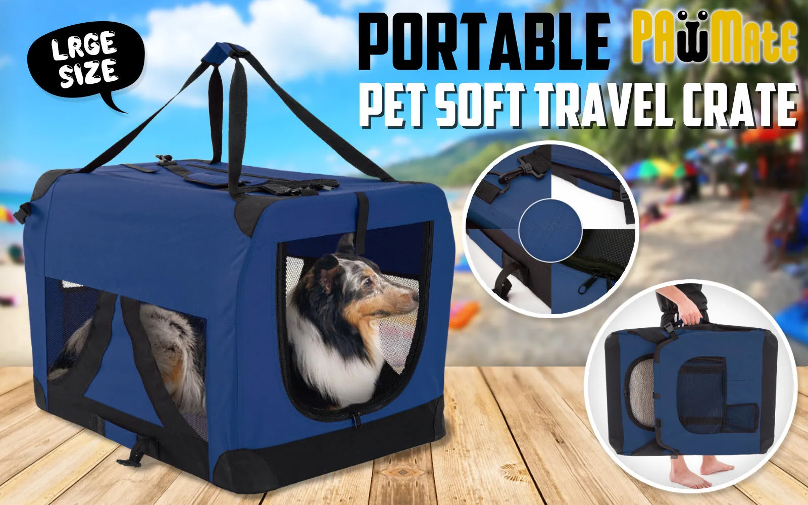 Paw Mate Portable Soft Dog Cage Crate Carrier
