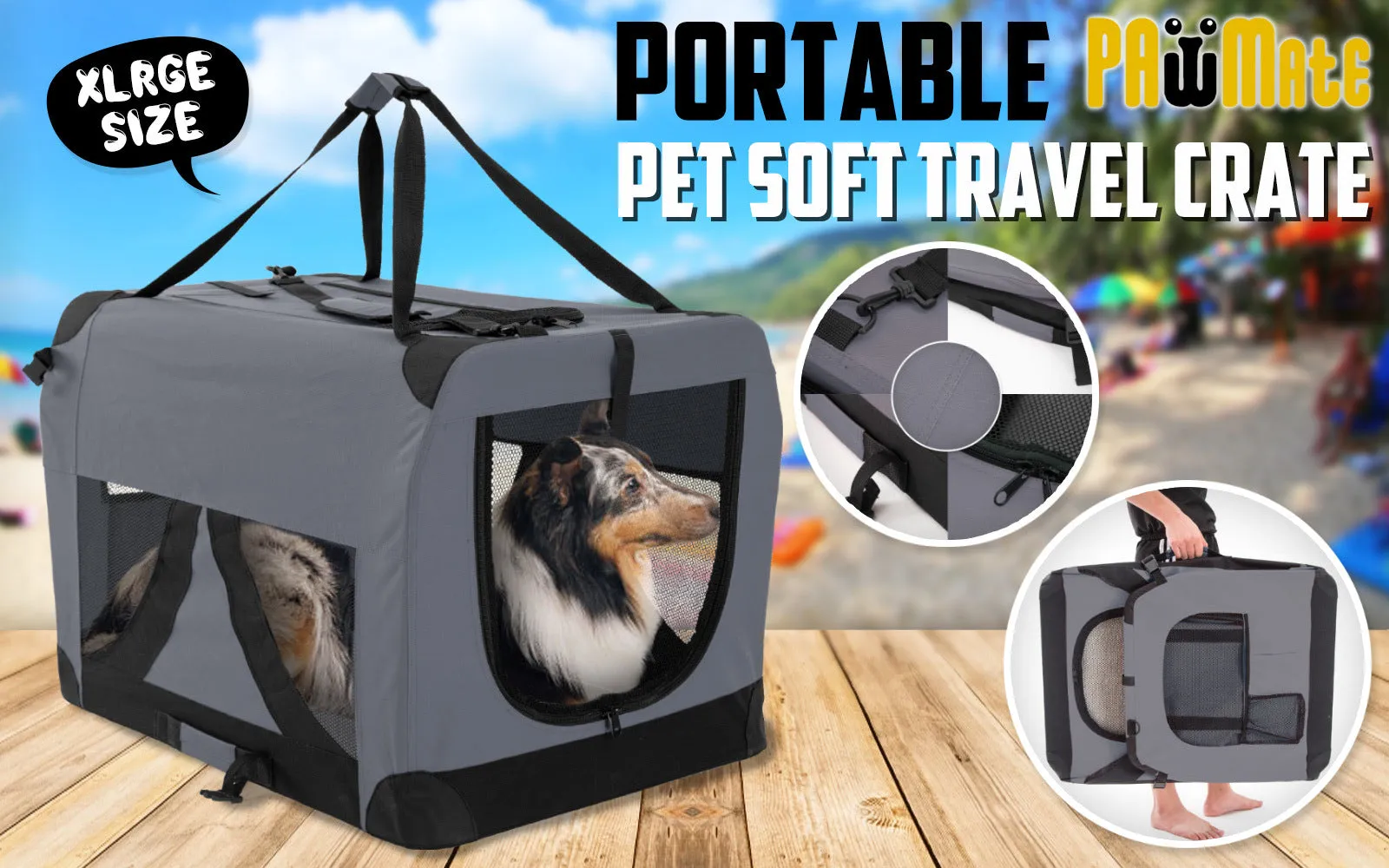 Paw Mate Portable Soft Dog Cage Crate Carrier