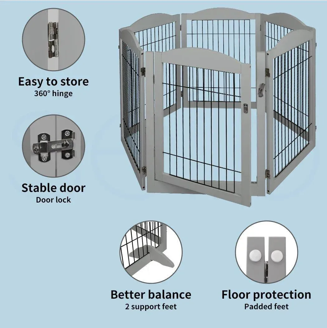 PaWz 6 Panels Pet Playpen Pet Gate
