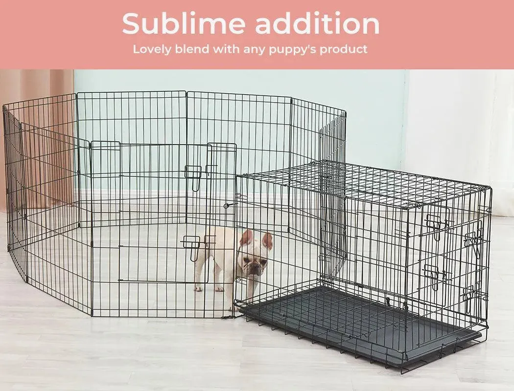 PaWz Pet Dog Crate Metal With Bed 30"
