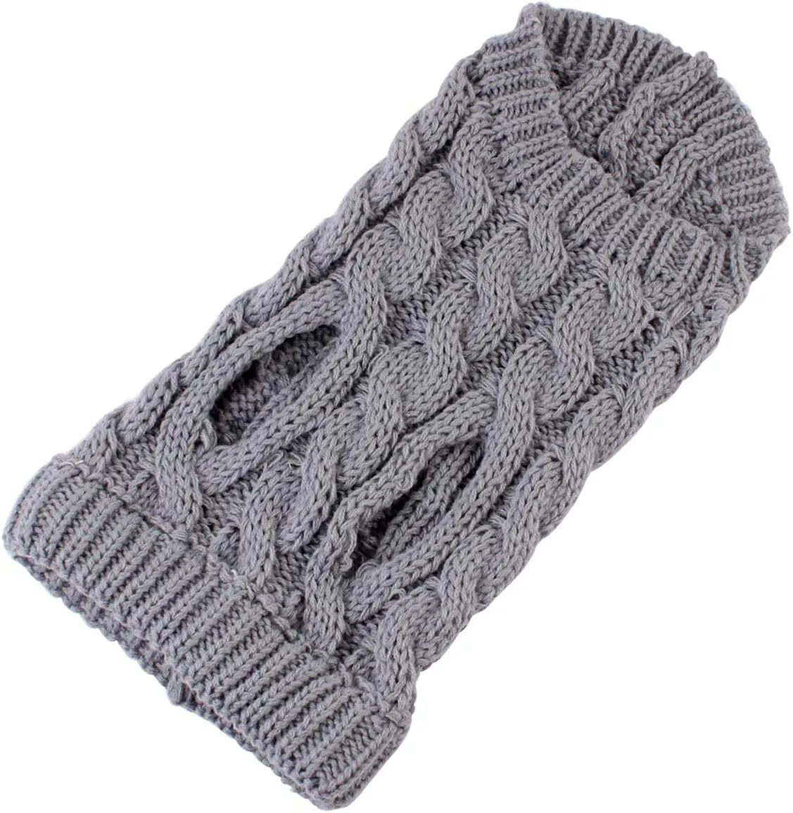 Pet Dog Turtleneck Knitting Sweater Coat Winter Warmer Thickening Pullover Knitwear Crochet Coat Clothes for Small Medium Large Dog Puppy Cat (L, Grey)