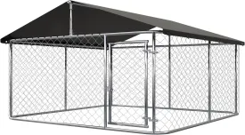 Petonly Outdoor Dog Enclosure Heavy Duty Dog Kennel House Mesh Dog Big Cage Pet Kennel Steel Fence with Secure Lock (79x 79)
