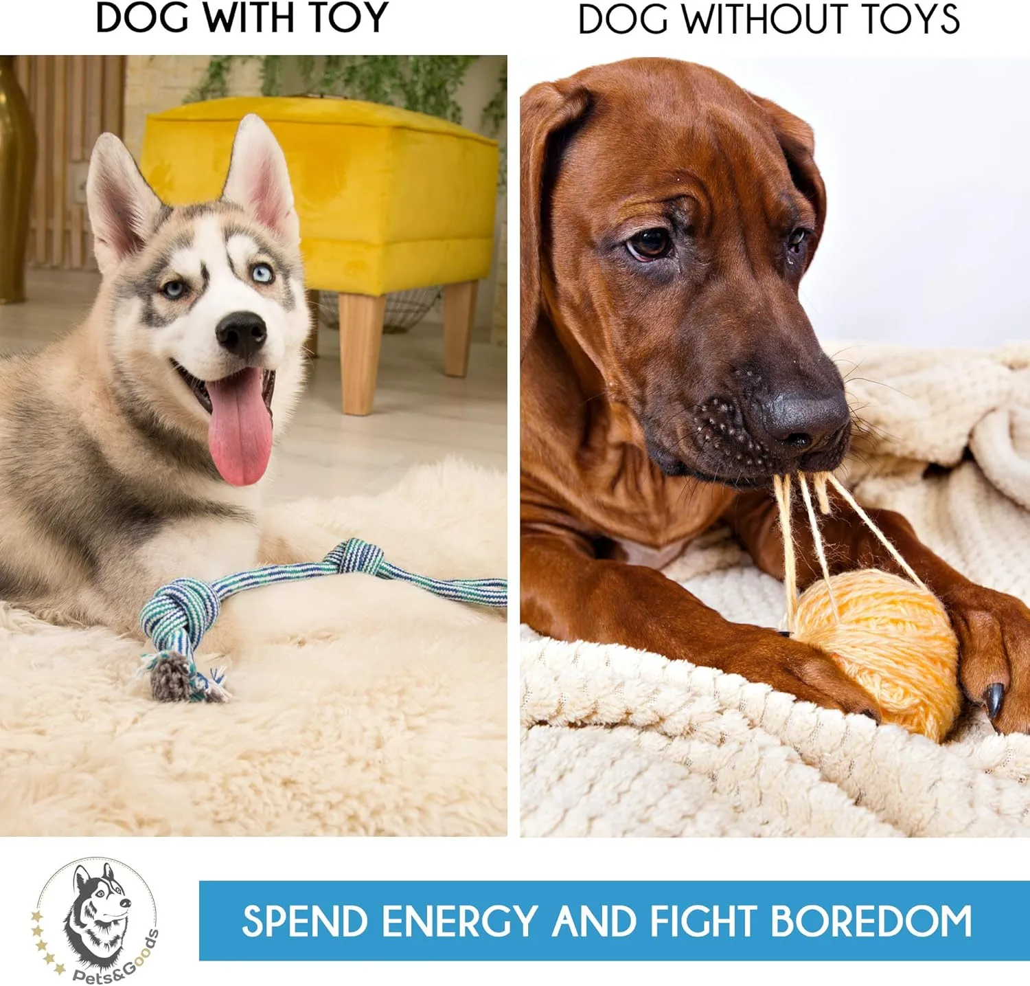 Pets&Goods Heavy Duty Rope Toy for Active Chewers, Washable 100% Cotton Dog Chew Toys - Tug of War, Pack of 9 Puppy Teething Toys (Small Breed, 9, Count)